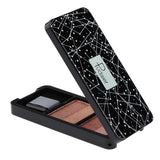 Maxbell Double Color Shimmer Glitter Eyeshadow Powder Palette with Brush Pink Gold