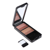 Maxbell Double Color Shimmer Glitter Eyeshadow Powder Palette with Brush Pink Gold