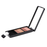 Maxbell Double Color Shimmer Glitter Eyeshadow Powder Palette with Brush Pink Gold