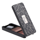 Maxbell Double Color Shimmer Glitter Eyeshadow Powder Palette with Brush Grey Moving Heartstring