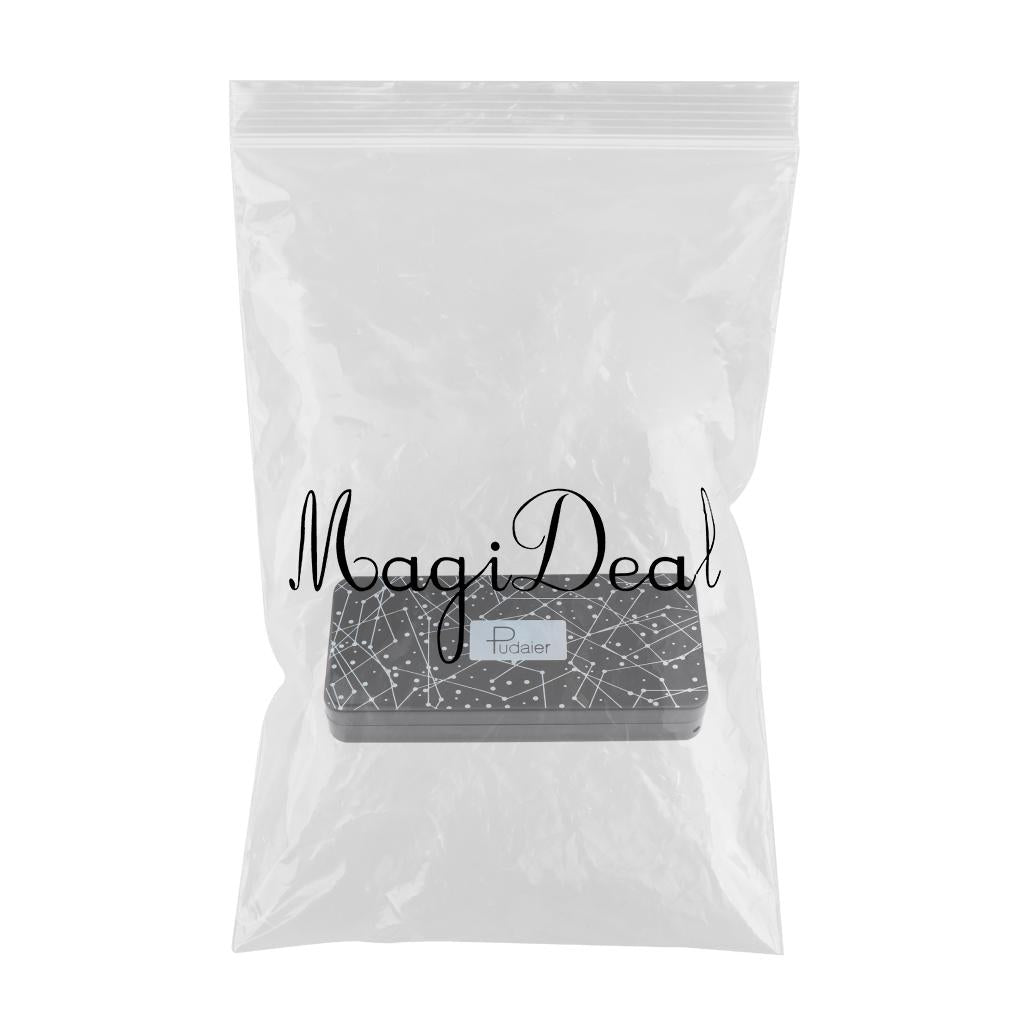 Maxbell Double Color Shimmer Glitter Eyeshadow Powder Palette with Brush Grey Moving Heartstring