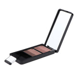 Maxbell Double Color Shimmer Glitter Eyeshadow Powder Palette with Brush Grey Moving Heartstring