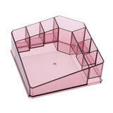 Max 8 Slots Clear Lipstick Display Stand Makeup Cosmetic Organizer Pink