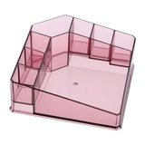 Max 8 Slots Clear Lipstick Display Stand Makeup Cosmetic Organizer Pink