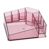 Max 8 Slots Clear Lipstick Display Stand Makeup Cosmetic Organizer Pink