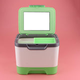 Max Hand-Held Makeup Case Versatile Storage Box Toiletry Case With Mirror Green