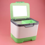 Max Hand-Held Makeup Case Versatile Storage Box Toiletry Case With Mirror Green