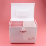 Max Multi-Use Medicine Art Supplies Organizer Box Makeup Storage Case Pink