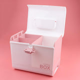 Max Multi-Use Medicine Art Supplies Organizer Box Makeup Storage Case Pink