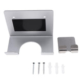 Maxbell Portable Wall Mount Hair Dryer Rack Holder w/ Hook for Universal Hair Dryer Silver