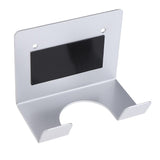 Maxbell Portable Wall Mount Hair Dryer Rack Holder w/ Hook for Universal Hair Dryer Silver
