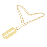 Maxbell Golden Barber Razor Necklace Pendant Personalized Alloy Neck Chain for Men