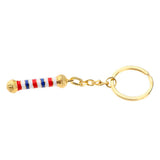 Maxbell Alloy Keychain Barbershop Pendant Necklace Barber Pole Chain for Men Golden