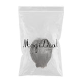 Maxbell 10" Short Wig for Women Real Human Hair Pixie Cut Chic Wig w/Side Bangs Gray