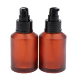 2pcs Empty Spray Pump Bottle Refillable Emulsion Lotions Bottle Glass 60ml