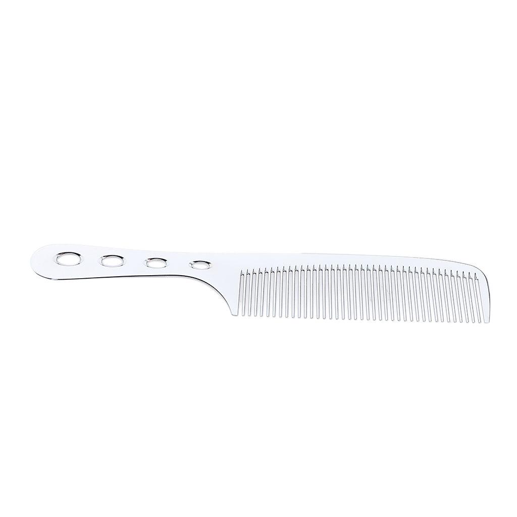 Space Aluminum Antistatic Haircutting Styling Hairdressing Barber Comb Silver