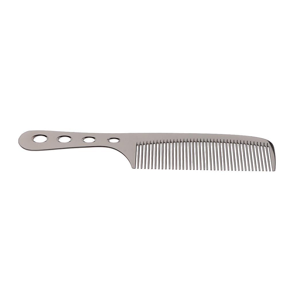 Space Aluminum Antistatic Haircutting Styling Hairdressing Barber Comb Grey