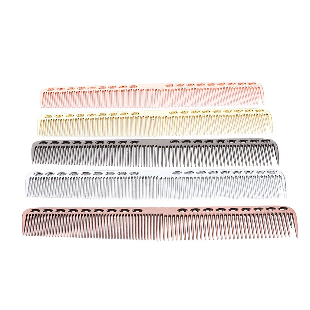 21.5cm 8.46 Pro Salon Hairdressing Aluminum Comb Anti Static Rose Pink"