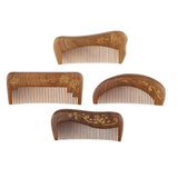 Maxbell Wide Tooth Natural Wooden Hair Comb Anti-static Massage Detangler Comb Character