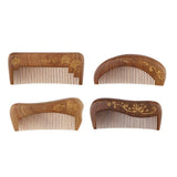 Maxbell Wide Tooth Natural Wooden Hair Comb Anti-static Massage Detangler Comb Character