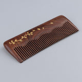 Maxbell 5" Premium Hand Made Wide Teeth Wood Comb Pocket Hair Brush Coarse Men Gift Plants