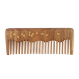 Maxbell 5" Handmade Wide Teeth Wood Comb Pocket Hairbrush Gift Plants