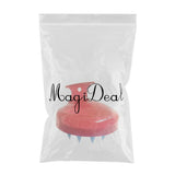 Maxbell Silicone Shower Shampoo Body Wash Dandruff Brush Hair Scalp Massager Shiny red