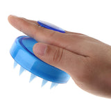 Maxbell Silicone Shower Shampoo Body Wash Dandruff Brush Hair Scalp Massager Clear blue