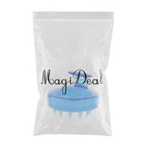 Maxbell Silicone Shower Shampoo Body Wash Dandruff Brush Hair Scalp Massager Clear blue