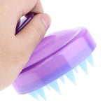 Maxbell Silicone Shower Shampoo Body Wash Dandruff Brush Hair Scalp Massager Clear purple - Aladdin Shoppers