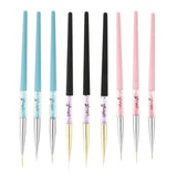 Maxbell 3Pcs Pro Nail Art Brush Set Painting Pen for False Nail UV Gel Polish Black