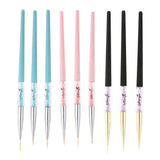 Maxbell 3Pcs Pro Nail Art Brush Set Painting Pen for False Nail UV Gel Polish Black