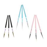 Maxbell 3Pcs Pro Nail Art Brush Set Painting Pen for False Nail UV Gel Polish Black