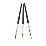 Maxbell 3Pcs Pro Nail Art Brush Set Painting Pen for False Nail UV Gel Polish Black