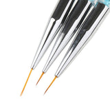 Maxbell 3Pcs Pro Nail Art Brush Set Painting Pen for False Nail UV Gel Polish Blue