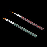 Maxbell 2Pcs Pro Nail Art Acrylic Brushes Set Dotting Painting Pens Manicure Tools