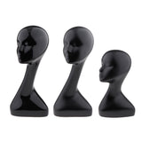 ABS Female Mannequin Manikin Head Wig Jewelry Hat Cap Display Model Glossy Black 50cm