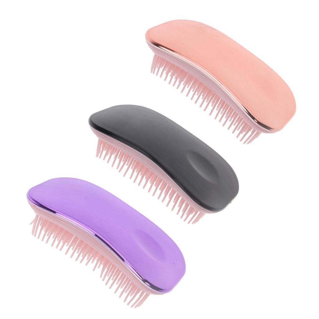 Portable Women Detangling Hair Brush Anti-static Scalp Massage Travel Comb Black