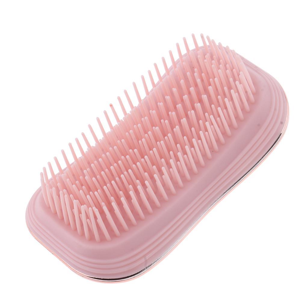 Portable Women Detangling Hair Brush Anti-static Scalp Massage Travel Comb Rose Gold