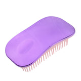 Maxbell Portable Women Detangling Hair Brush Anti-static Scalp Massage Travel Comb Purple