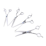 Maxbell 4pcs Stainless Steel Thin Hair Scissors Cutting Shears Barber Tools Silver Shimmer