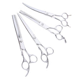 Maxbell 4pcs Stainless Steel Thin Hair Scissors Cutting Shears Barber Tools Silver Shimmer