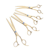 Maxbell 4pcs Stainless Steel Thin Hair Scissors Cutting Shears Barber Tools Golden Shimmer