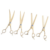 Maxbell 4pcs Stainless Steel Thin Hair Scissors Cutting Shears Barber Tools Golden Shimmer