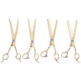 Maxbell 4pcs Stainless Steel Thin Hair Scissors Cutting Shears Barber Tools Golden Shimmer