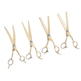 Maxbell 4pcs Stainless Steel Thin Hair Scissors Cutting Shears Barber Tools Golden Shimmer