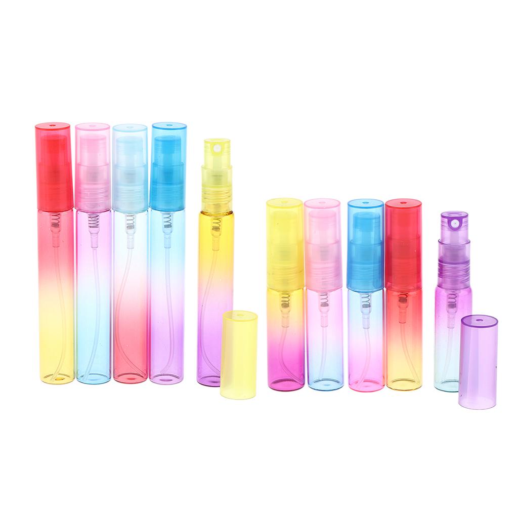 5x Empty 4/8mL Refillable Perfume Bottles Pump Spray Tube Glass Vials 7.3 cm