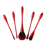 Maxbell 5Pcs Soft Fluffy Makeup Cosmetics Blending Brushes Beauty Tools Red