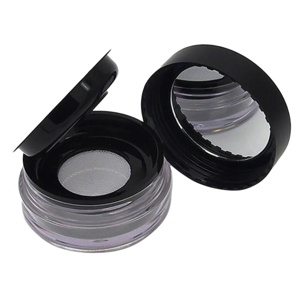20G Empty DIY Makeup Powder Case Cosmetic Box Container with Mirror & Sifter Black