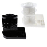 Maxbell Rotating Makeup Holder Organizer Adjustable Cosmetic Storage Box Case White